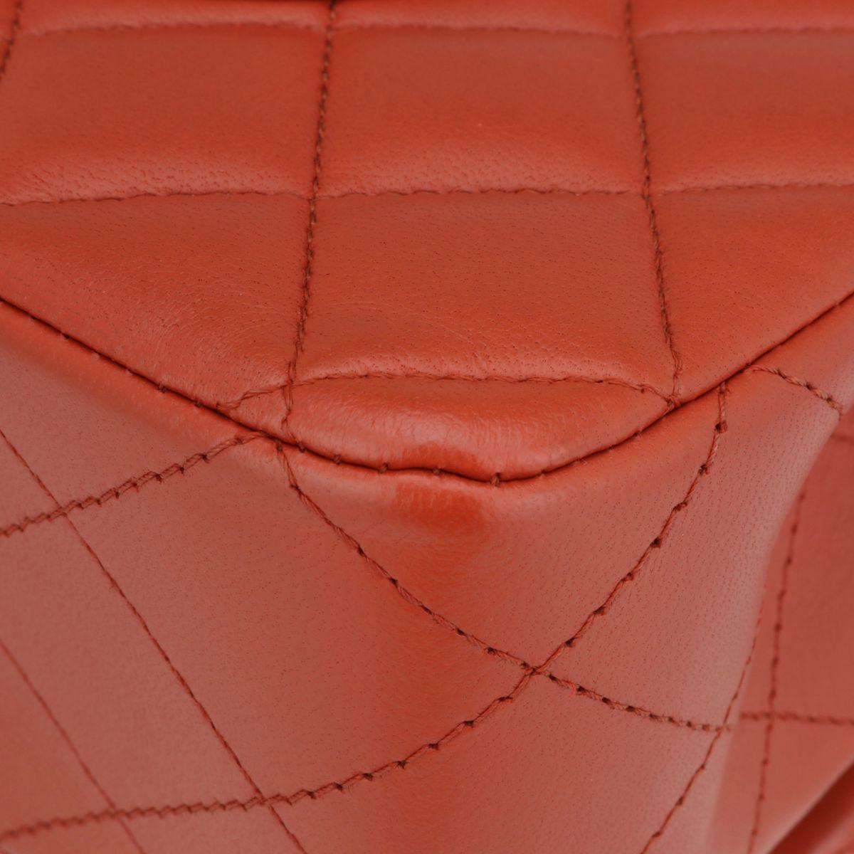 Chanel Brick Red Lambskin Medium Double Flap Bag