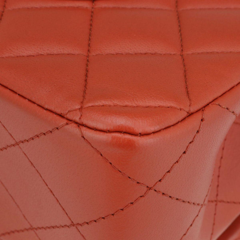 Chanel Brick Red Lambskin Medium Double Flap Bag