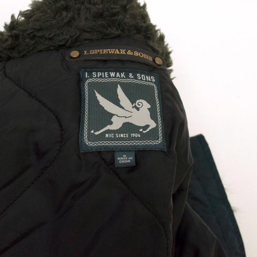 I. Spiewak & Sons Padded Navy Jacket with Coyote Fur Trim