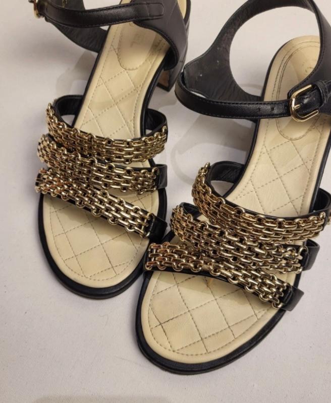 Chanel Chain Embellished Sandals