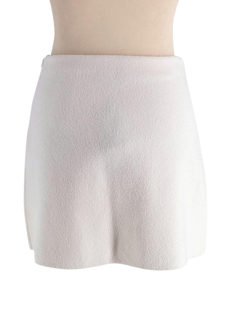 Maje Cream Tweed Skirt with Contrast Trim Detail
