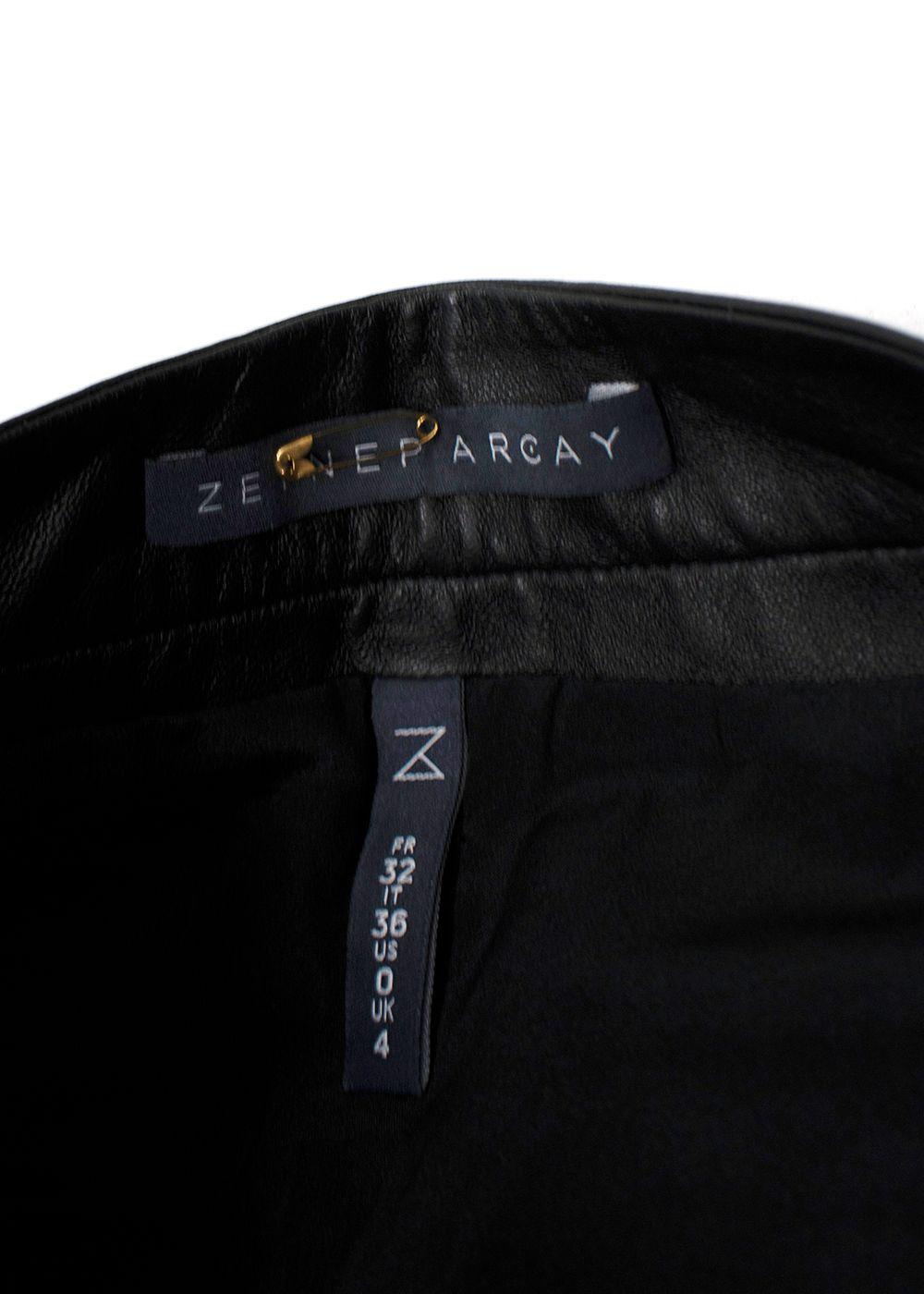 Zeynep Arcay Black Leather Shorts