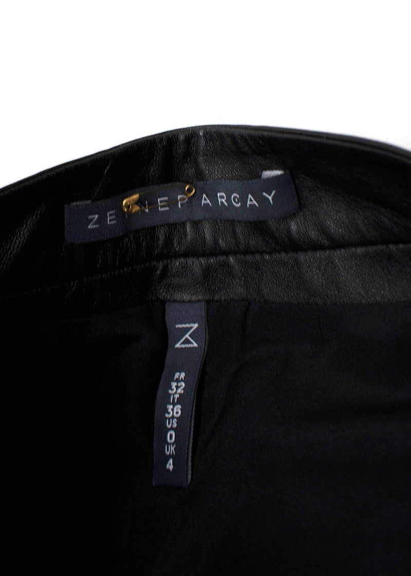 Zeynep Arcay Black Leather Shorts