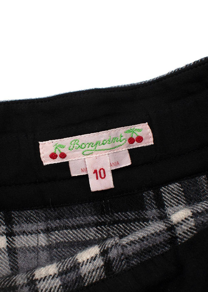 Grey Wool Box Pleated Skirt