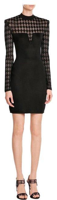 Balmain Harlequin-Print Illusion Mini Dress