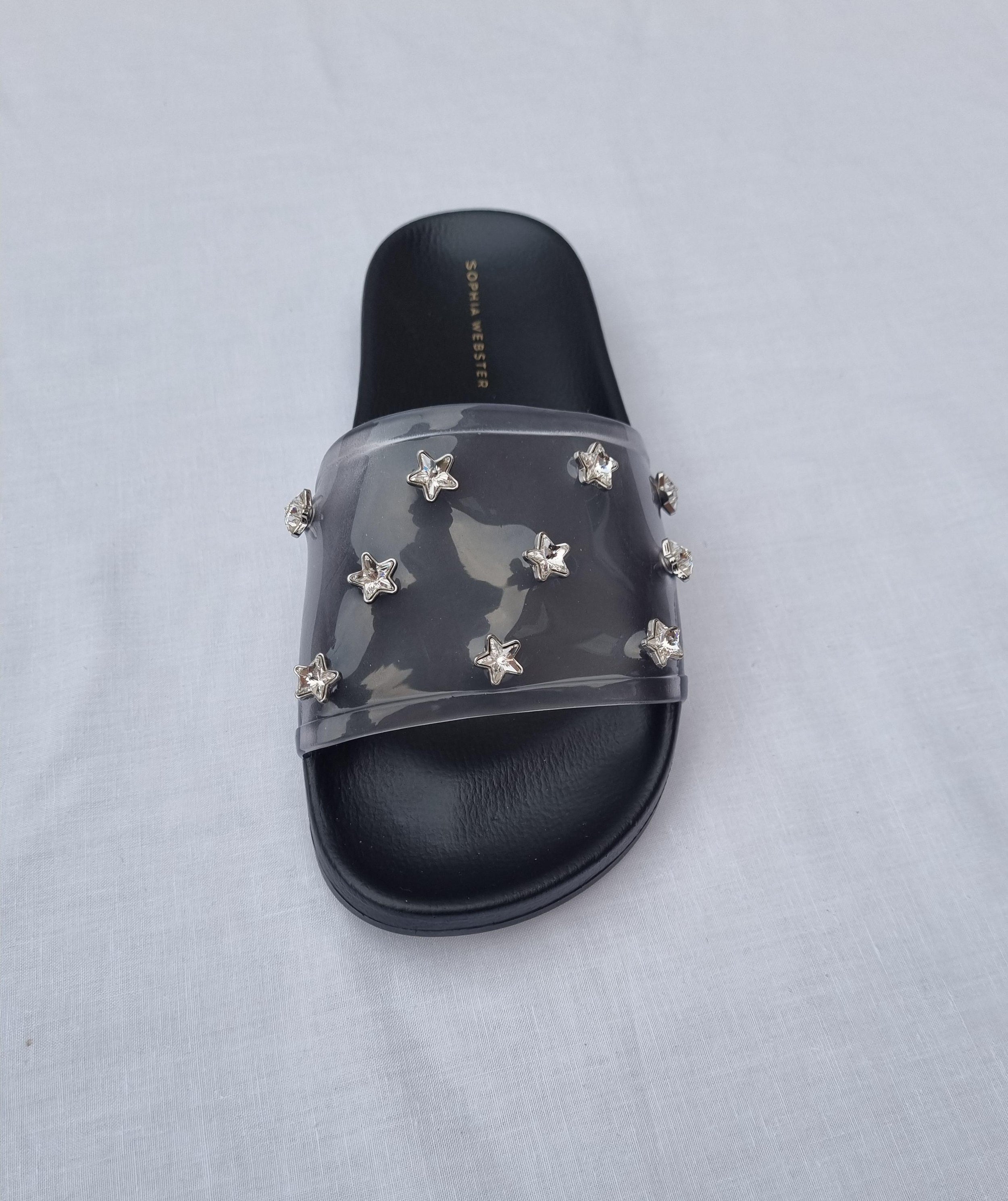 Dina Gem Embellished PVC Sliders