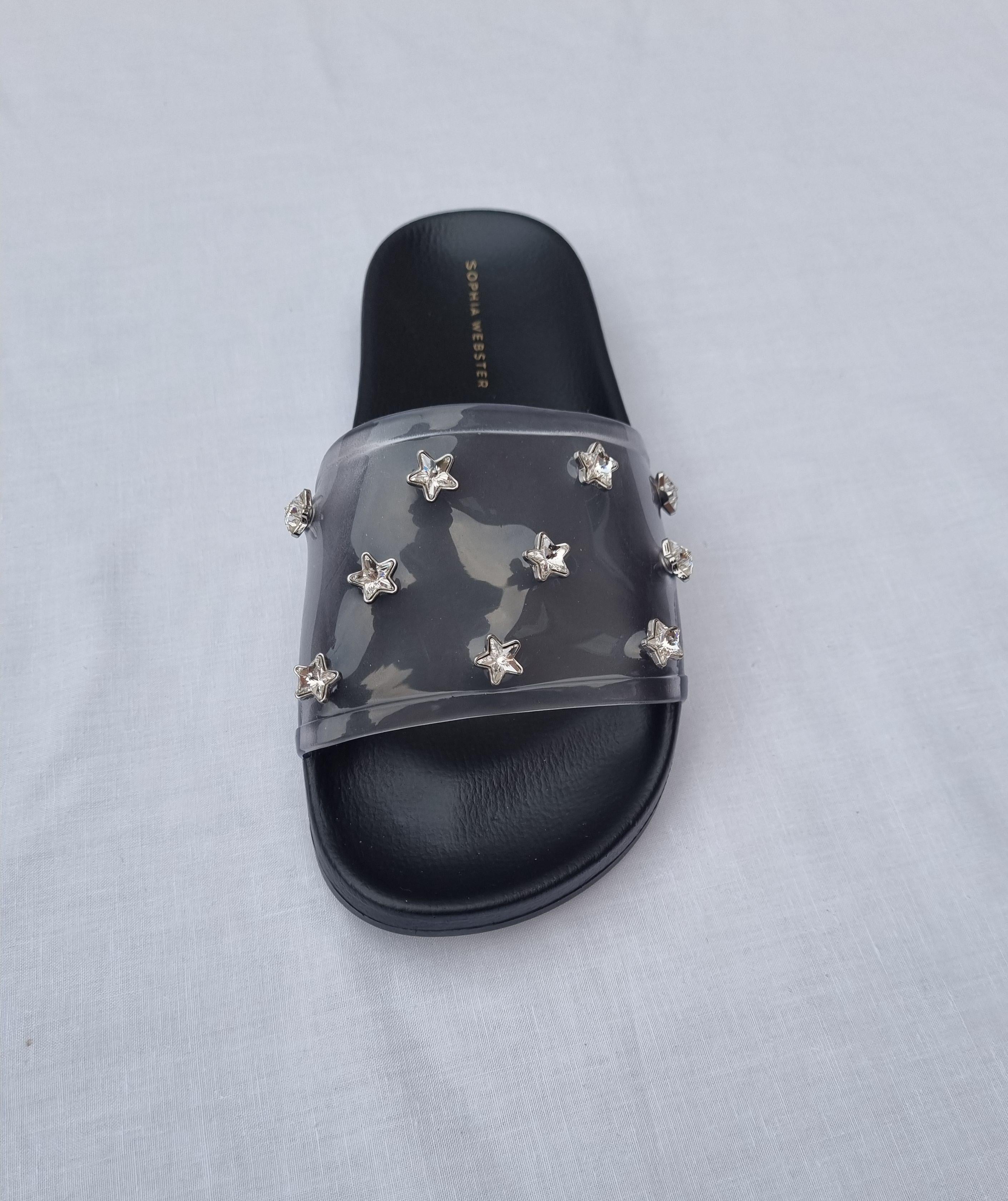 Dina Gem Embellished PVC Sliders