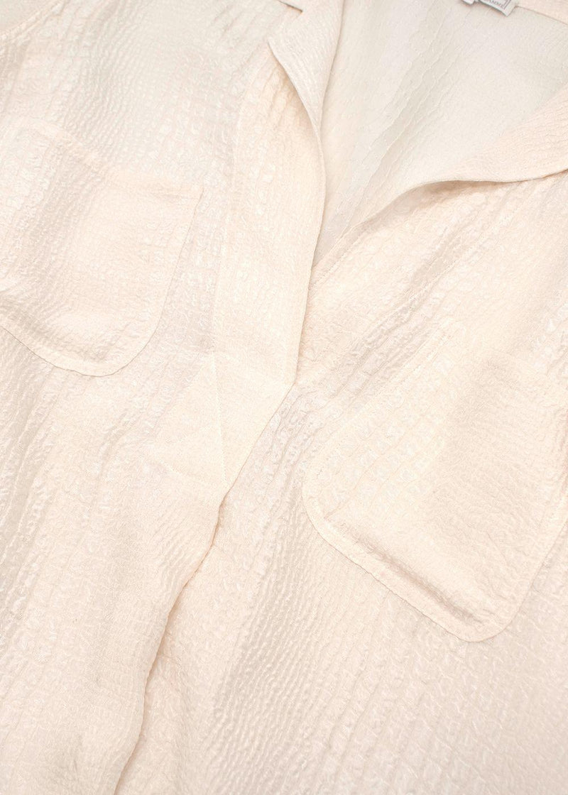 Marie France Van Damme Jacquard  Cream Silk Shirt Dress