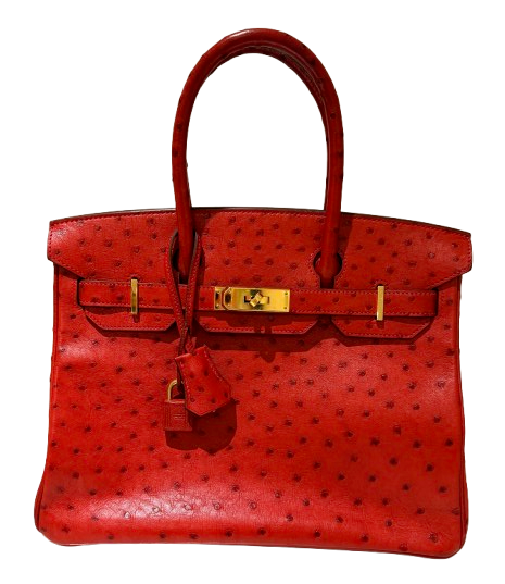 Hermes  Red Ostrich Birkin 30