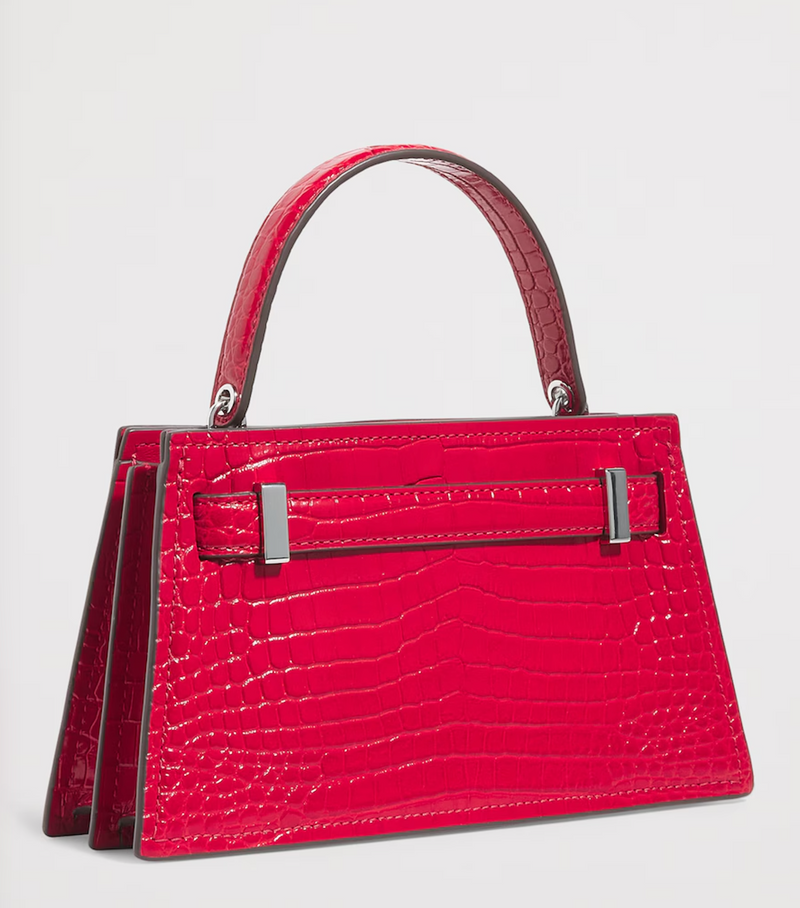 Tory Burch Mini Croc Leather Lee Radziwill Top-Handle Bag