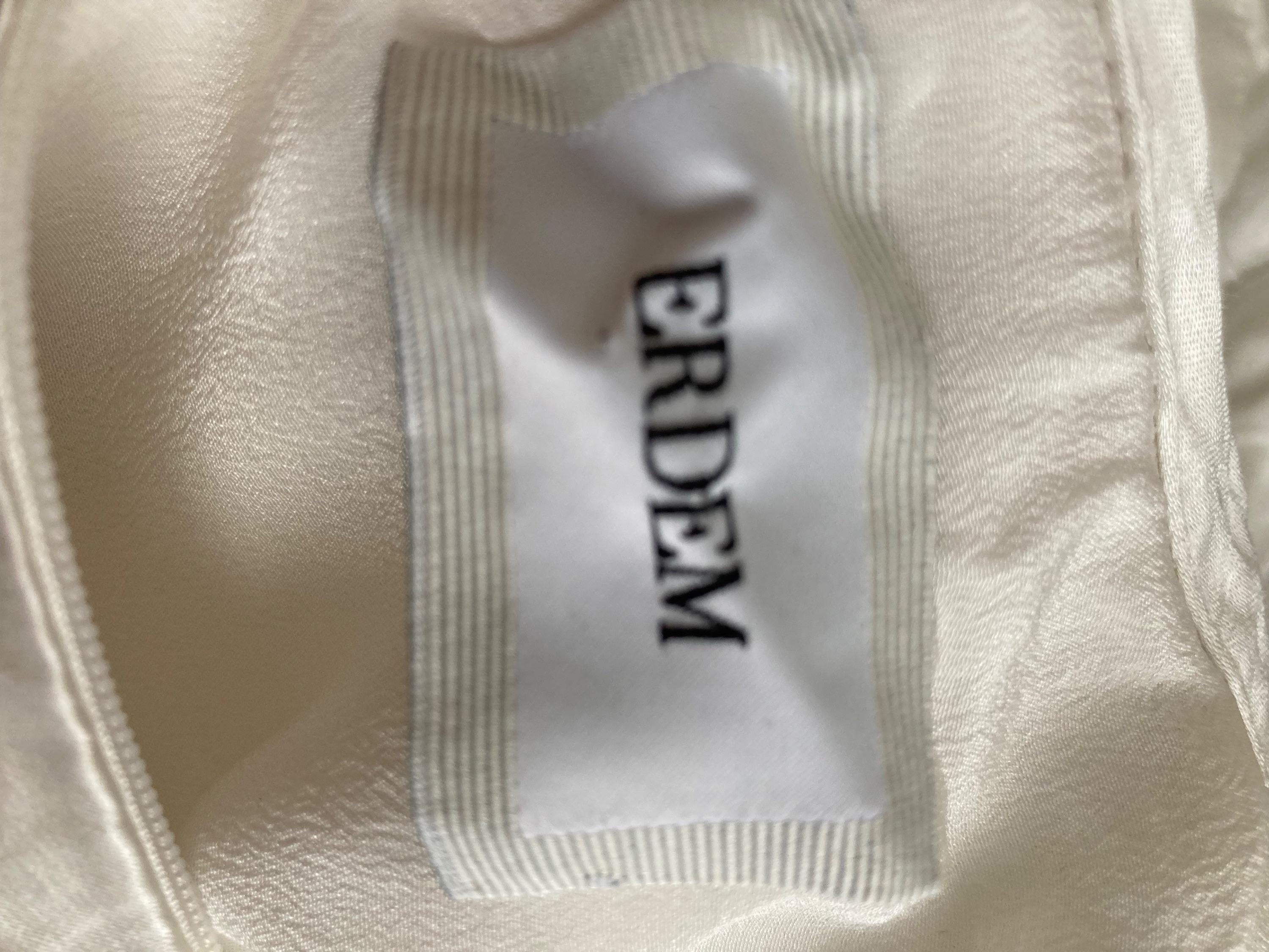 Erdem White Tie Detail Satin Maxi Dress