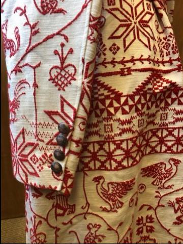 Kenzo Cream & Red Embroidered Coat