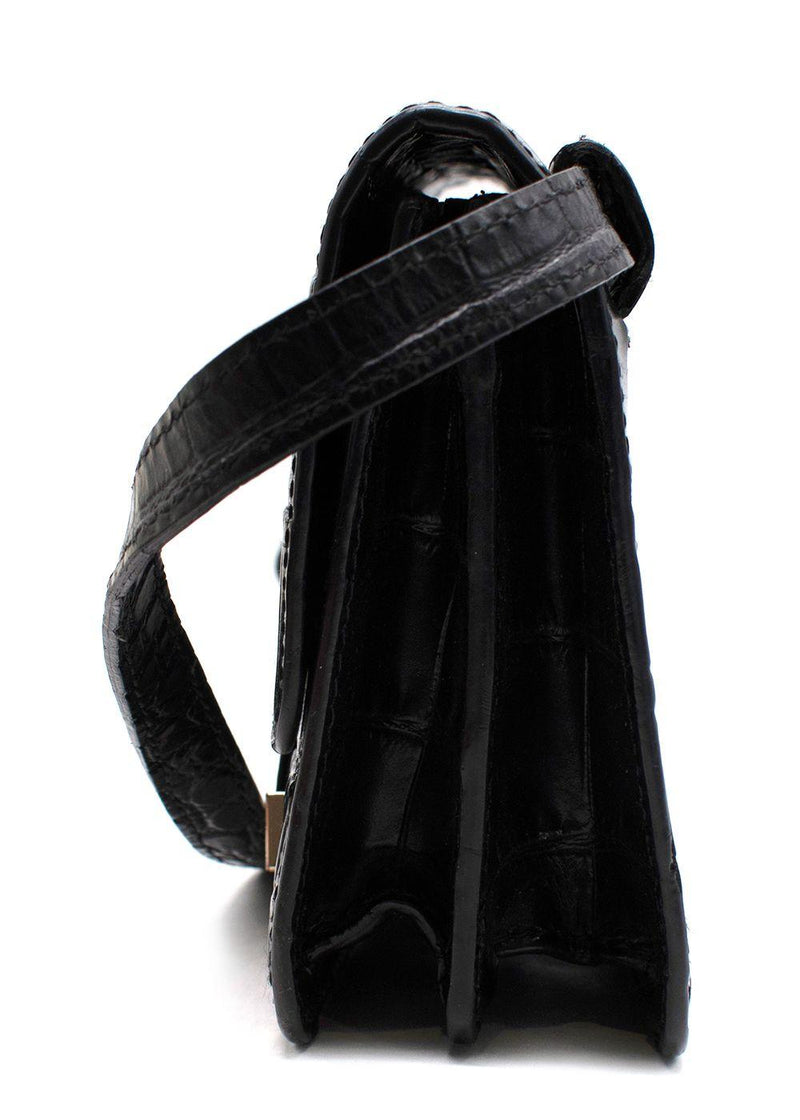 Chylak 'Black Glossy Croc' Belt Bag