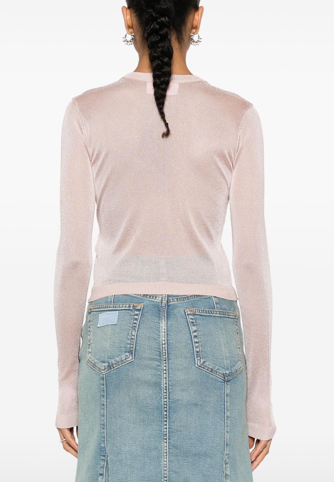 Chiara Ferragni Pink Lurex Yarn Jumper