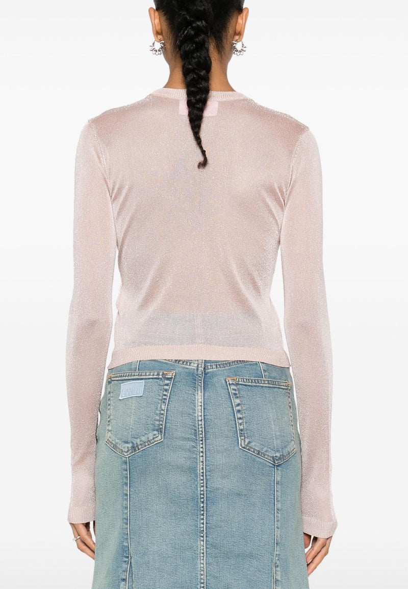 Chiara Ferragni Pink Lurex Yarn Jumper
