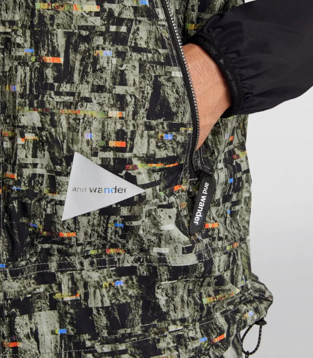 And Wander Digital Print Windbreaker Jacket