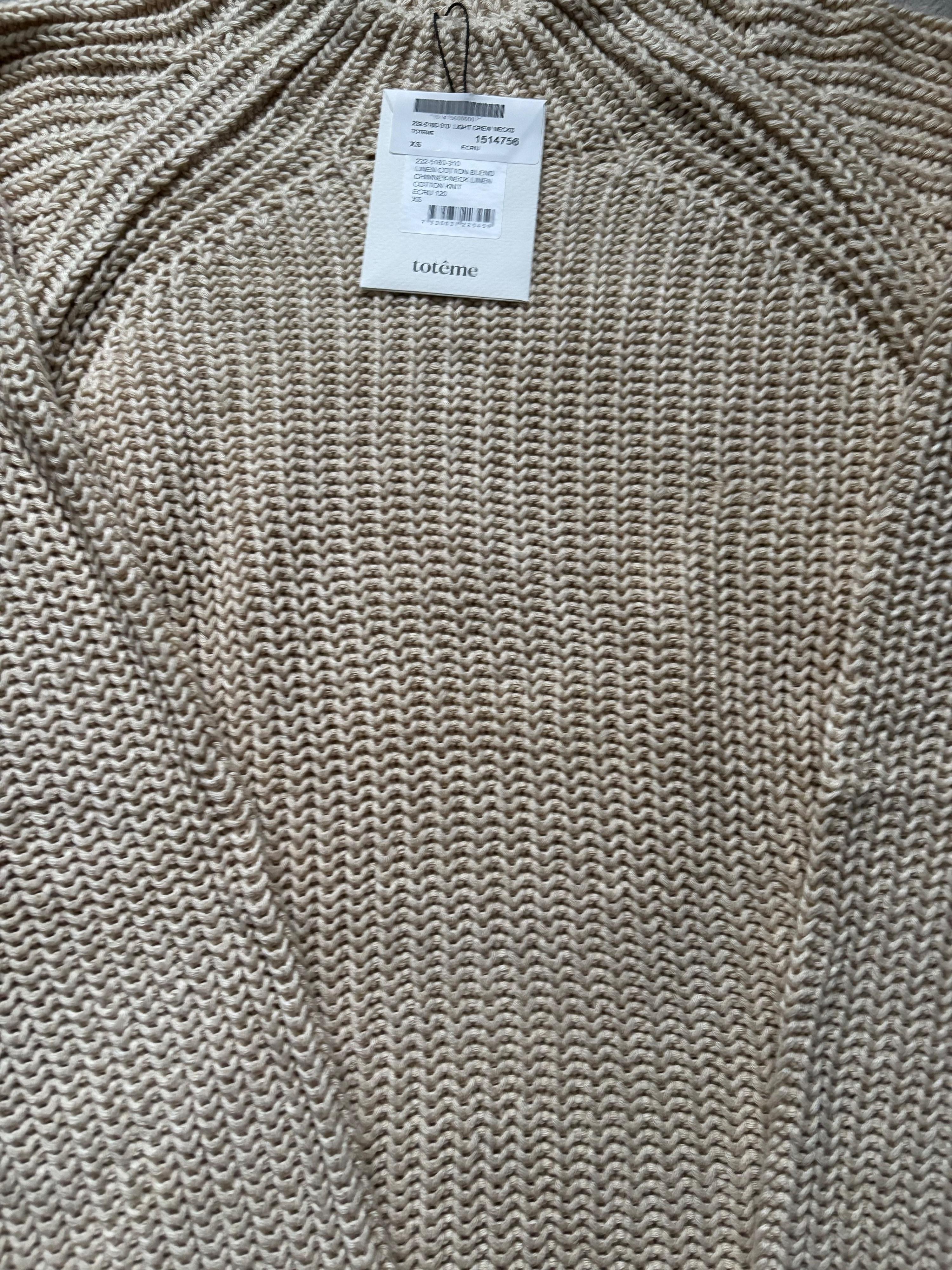 Toteme Cream Ribbed Fluted Sleeve Jumper