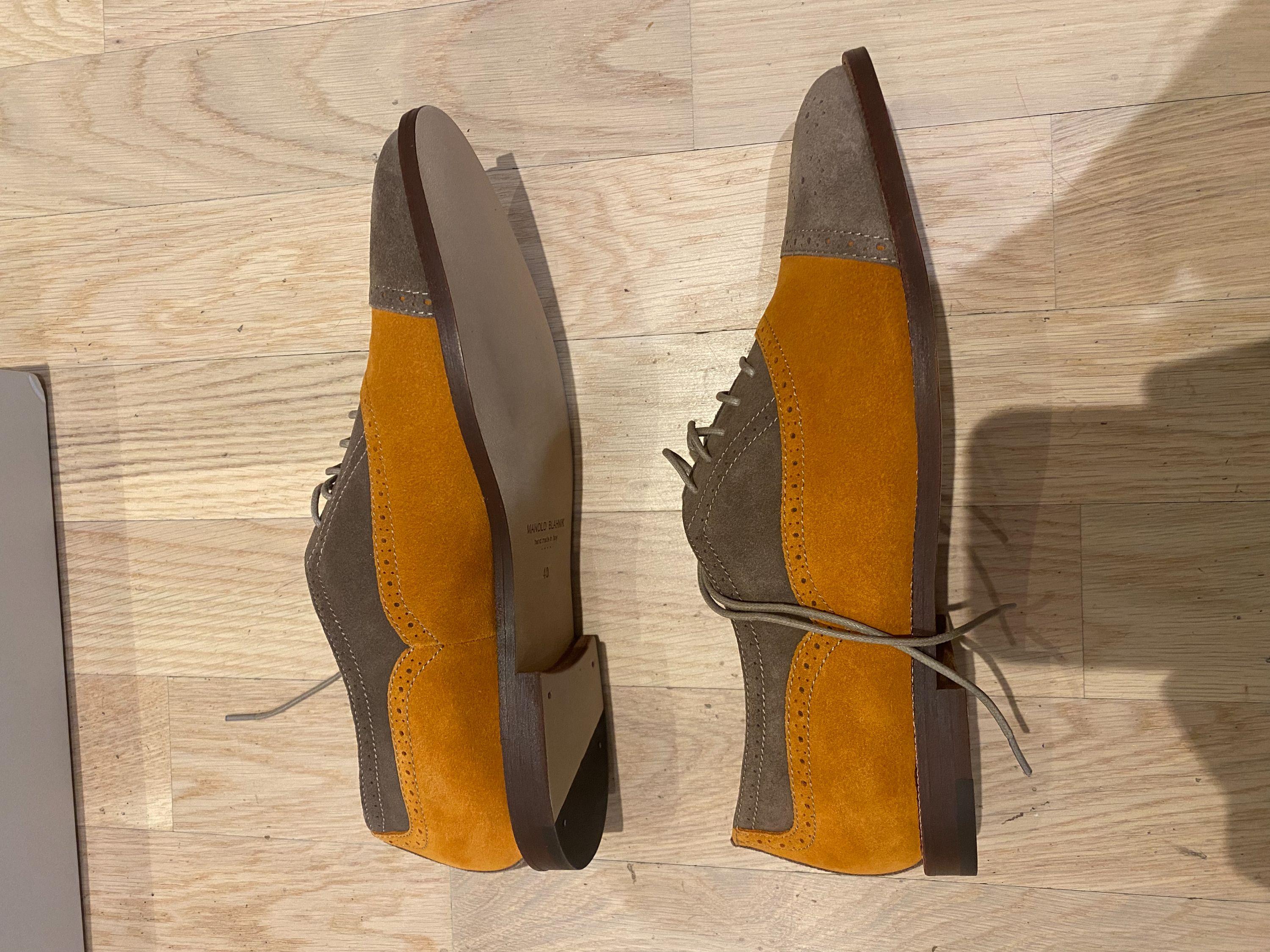 Manolo Blahnik Suede Oxford Brogues