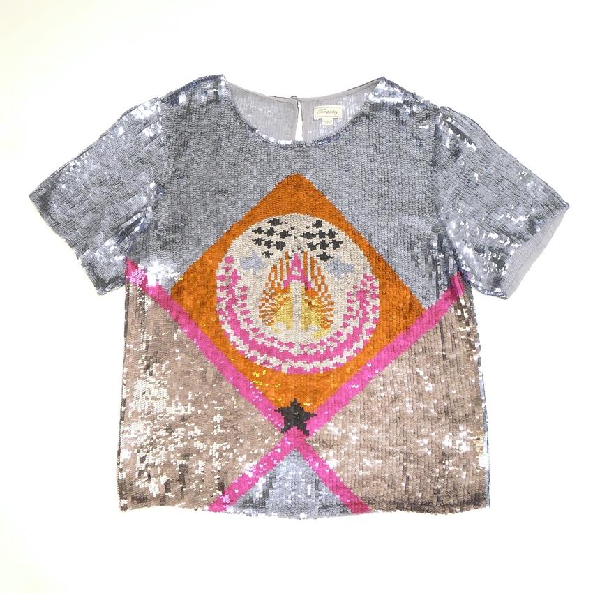 Temperley London Sara silver sequin blouse