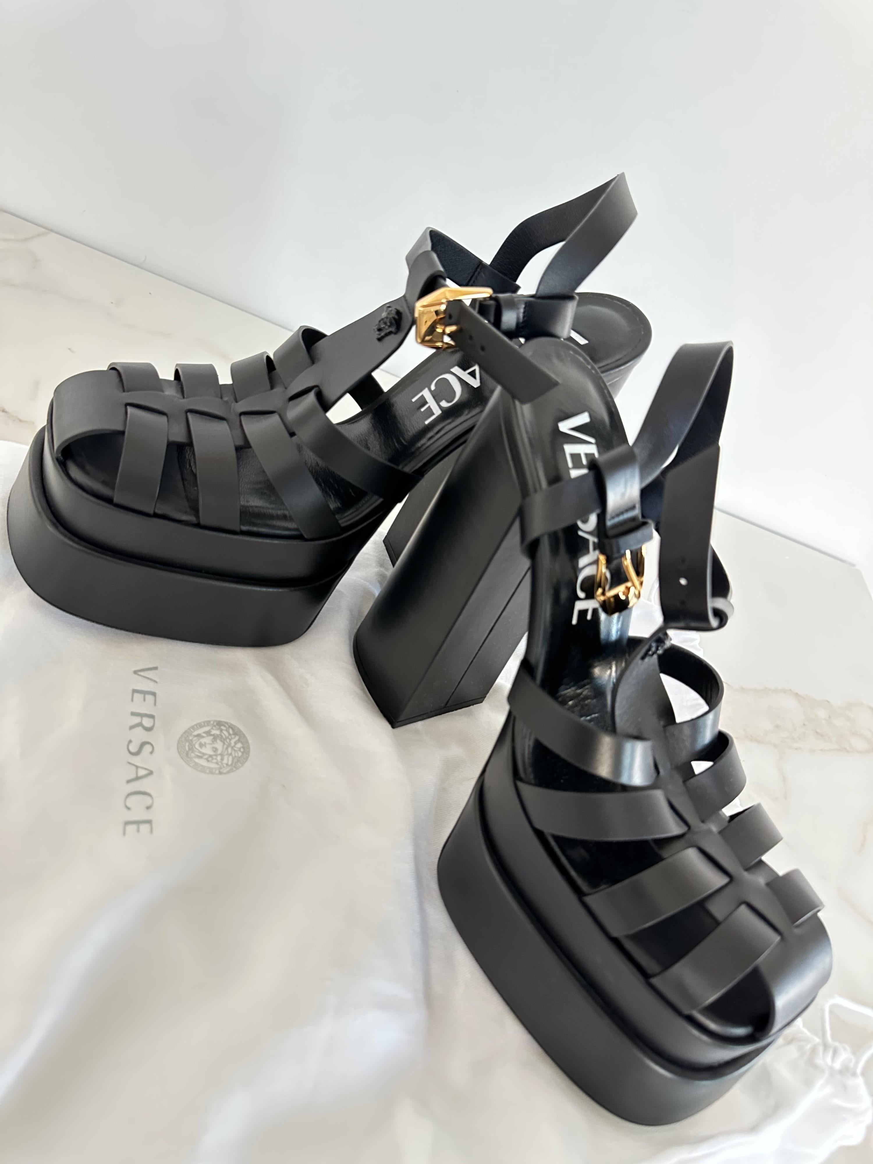 Black La Medusa Platform Sandals