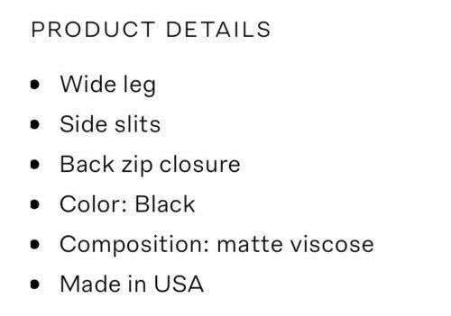 Cushnie Et Ochs Black Tuxedo Split Wide Leg Pants