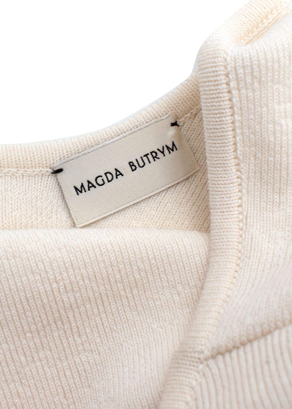 Magda Butrym Cream Knitted Cardigan And Flares Set