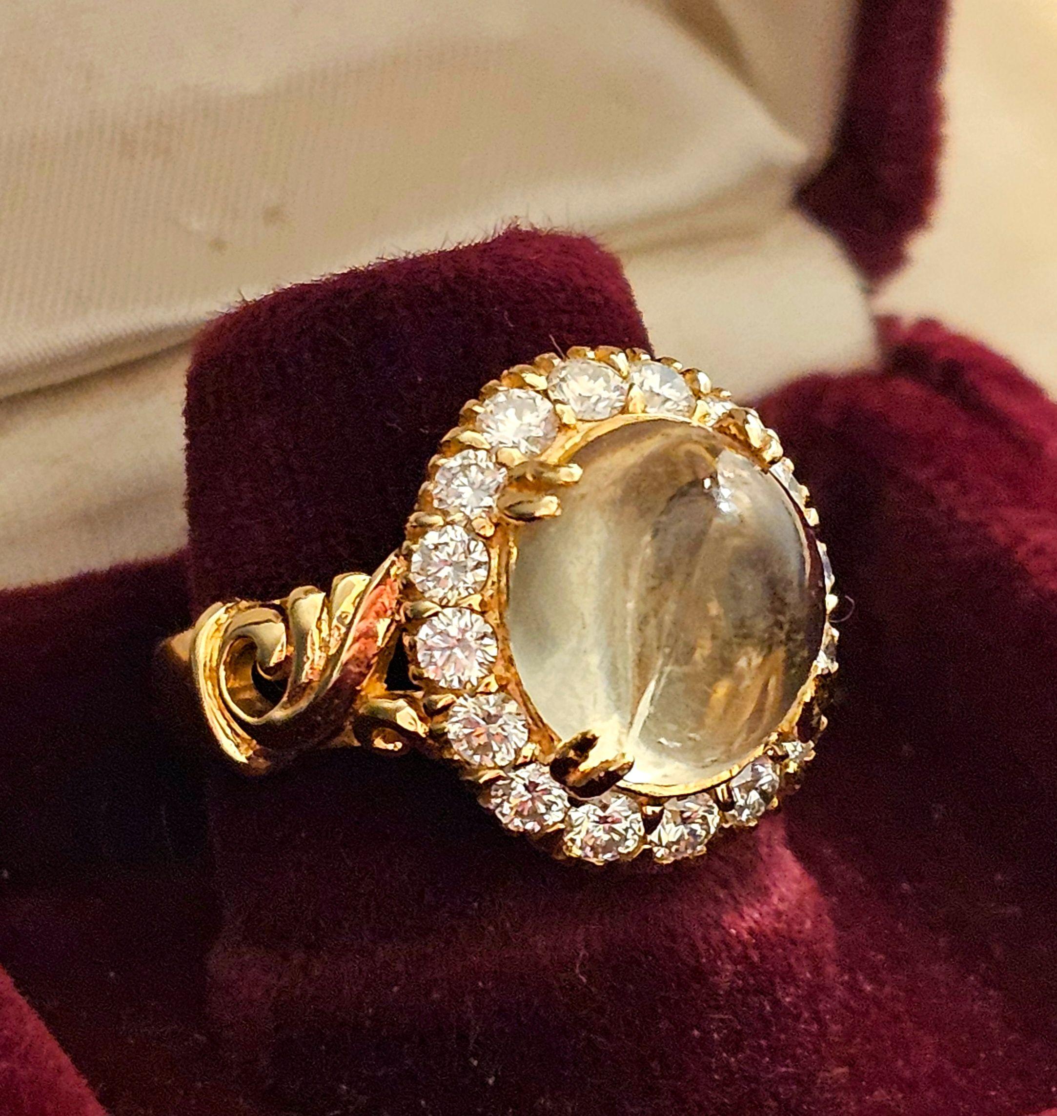 Bespoke Vintage Quartz and Diamond Cluster Ring