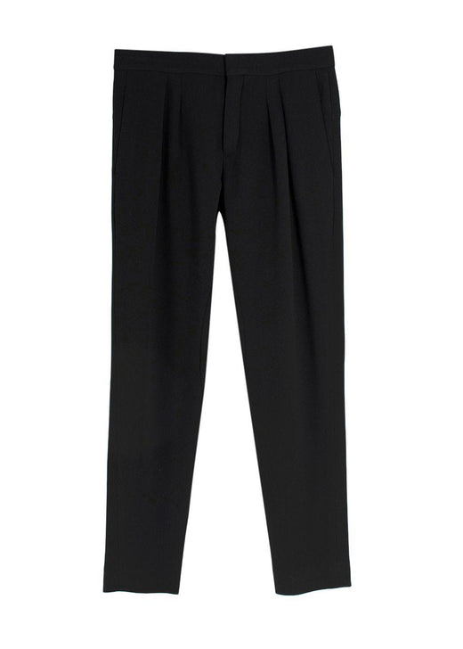 Chloe Black Crepe Trousers with Hook and Eye Closure