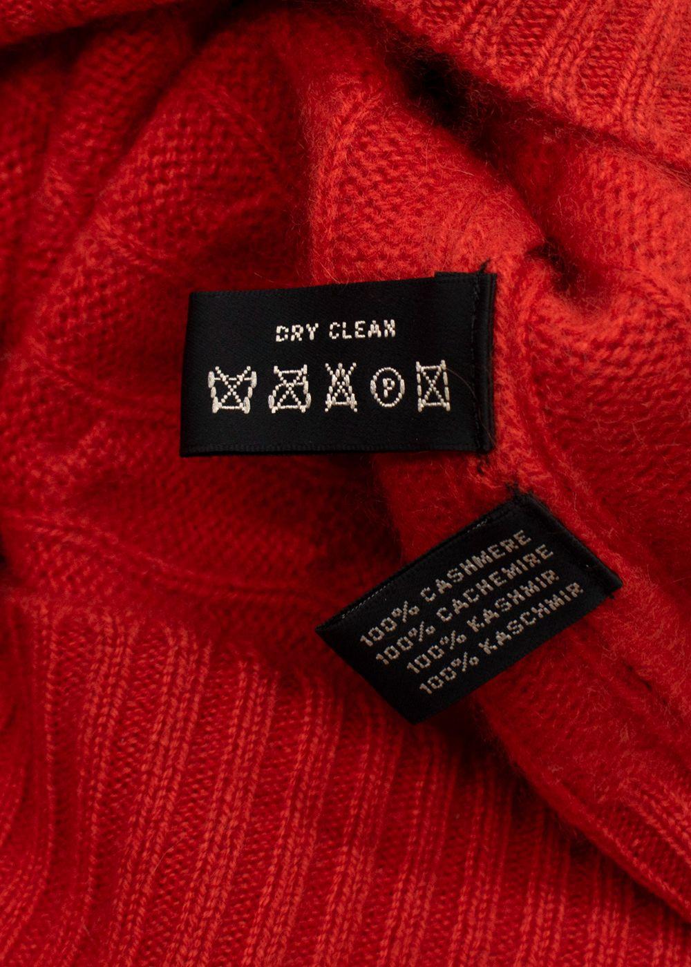 Ralph Lauren Orange Cable Knit Cashmere Jumper