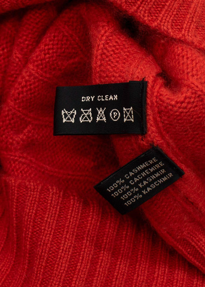 Ralph Lauren Orange Cable Knit Cashmere Jumper