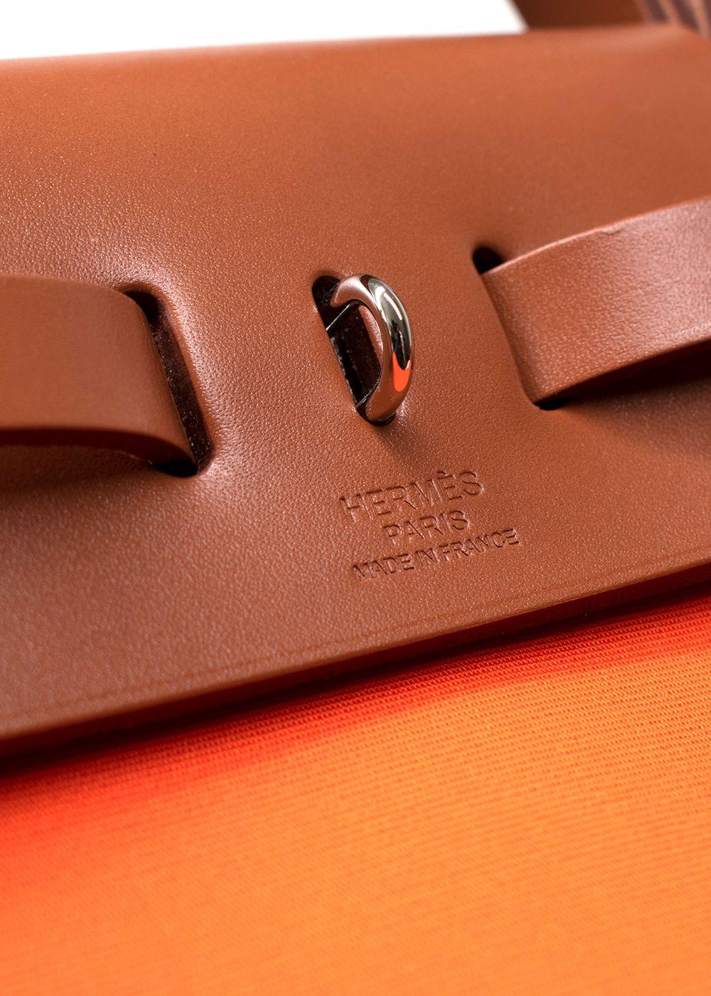Hermes Herbag Orange Minium with Palladium Hardware
