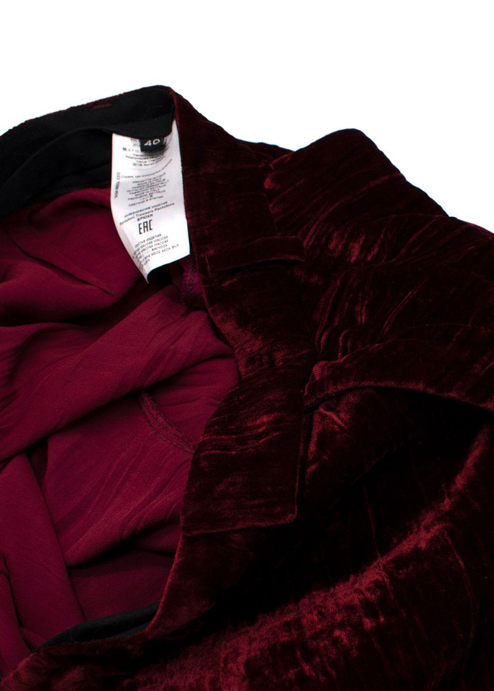 Etro Red Crushed Velvet Trousers