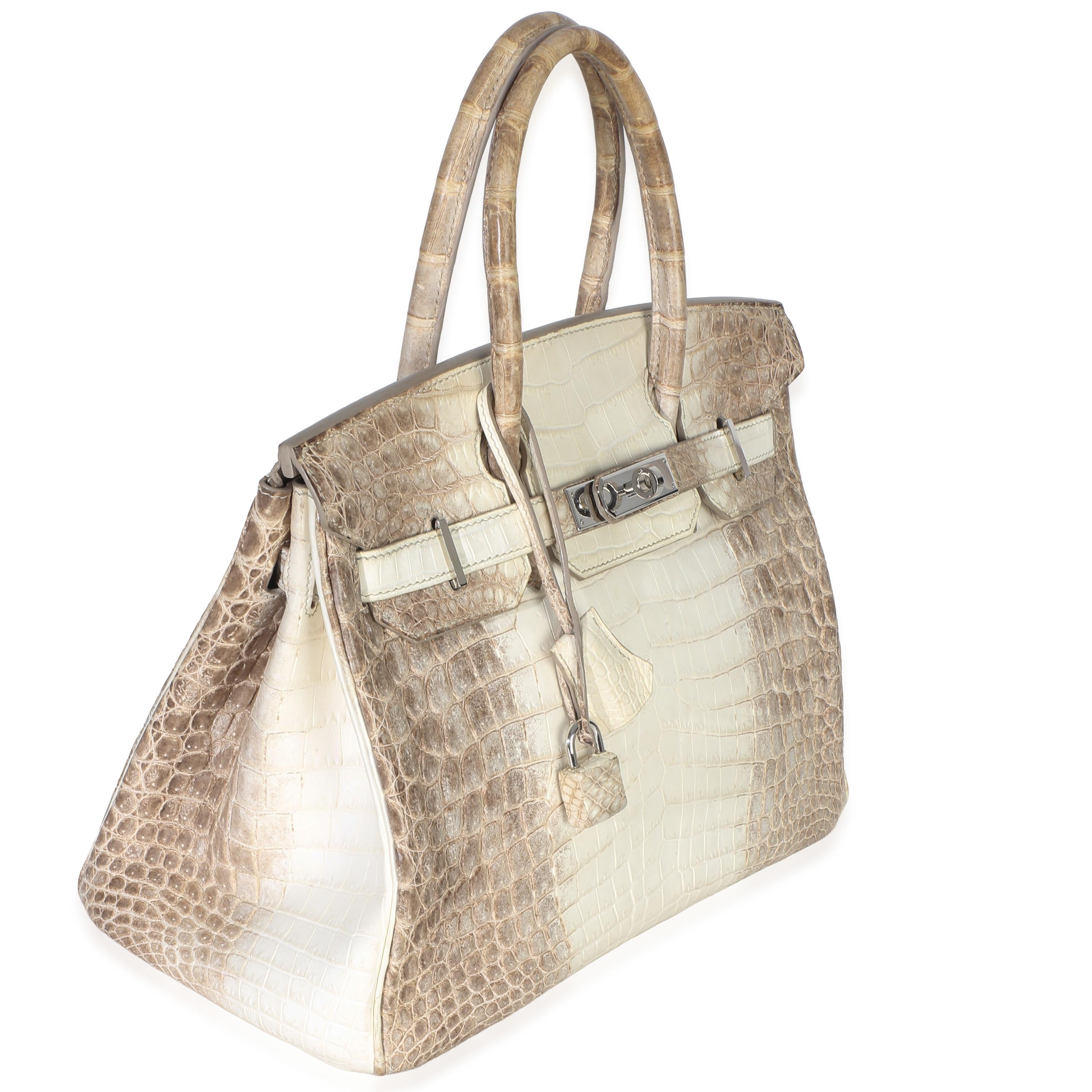 Hermès Birkin 30 Blanc Matte Niloticus Crocodile Himalaya PHW
