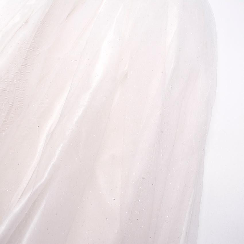 Jacadi Girls White Tulle and Glitter Dress with Crown Headband