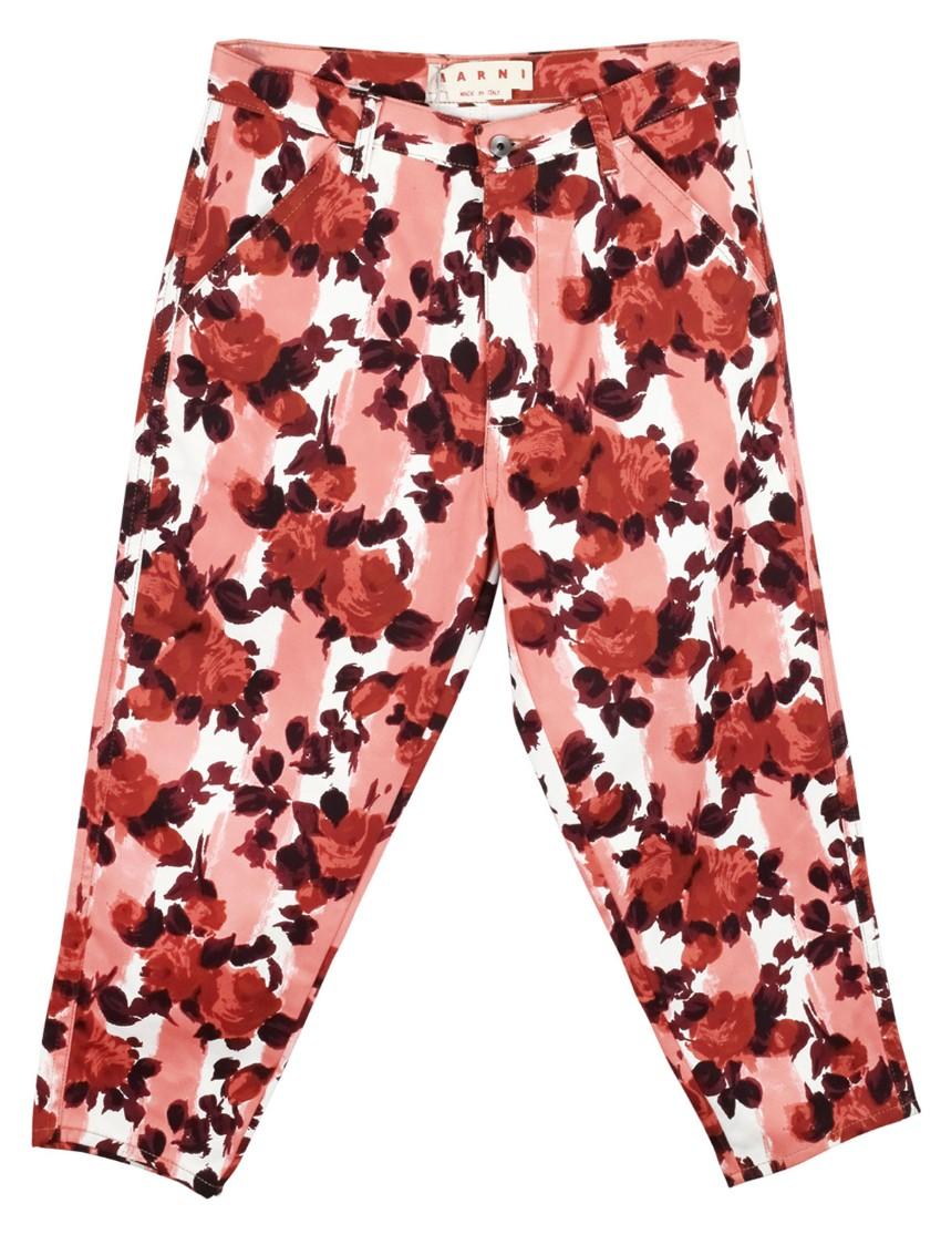 Marni anita print drop cotton pants
