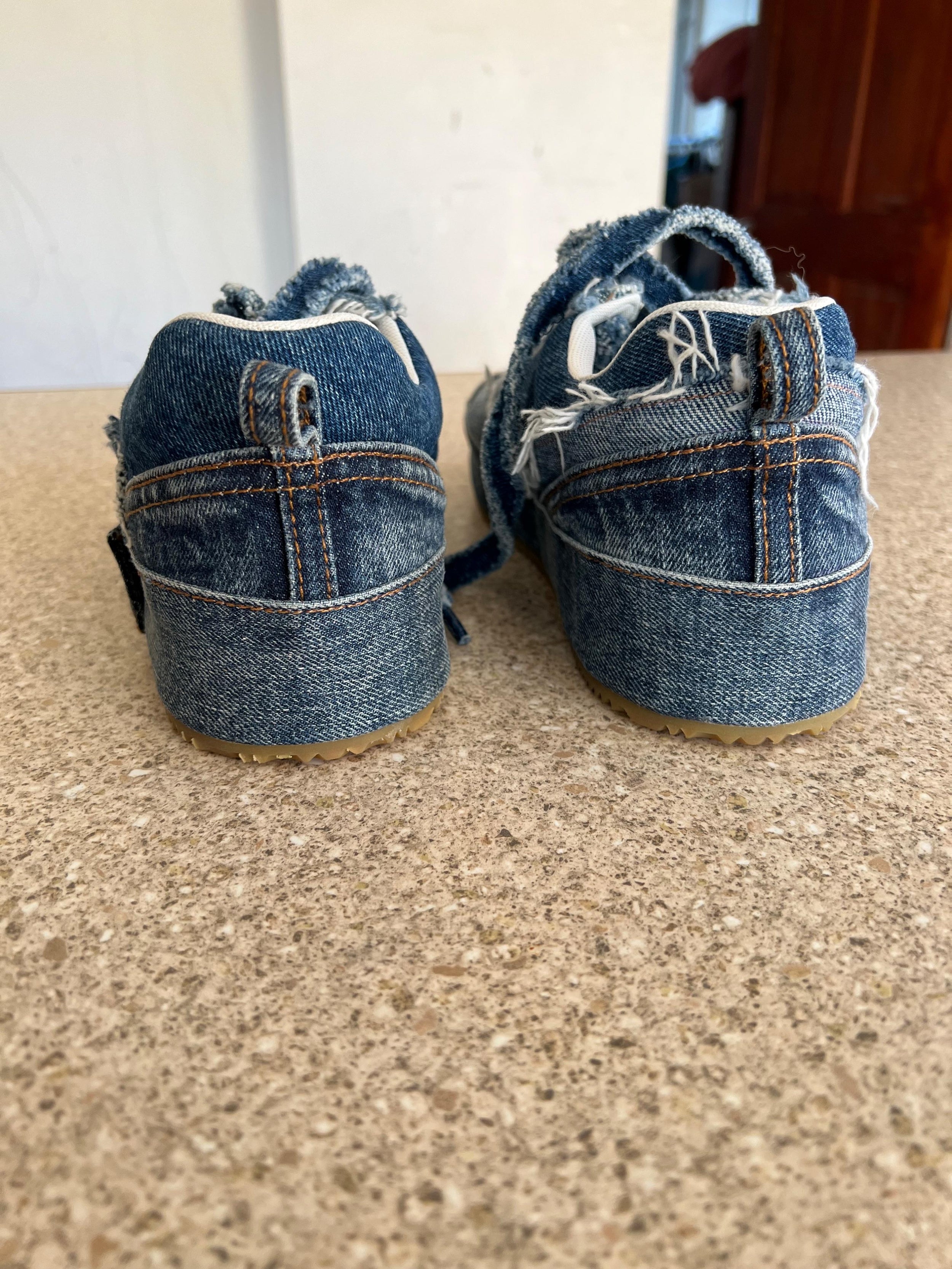 Deconstructed Denim Sneakers