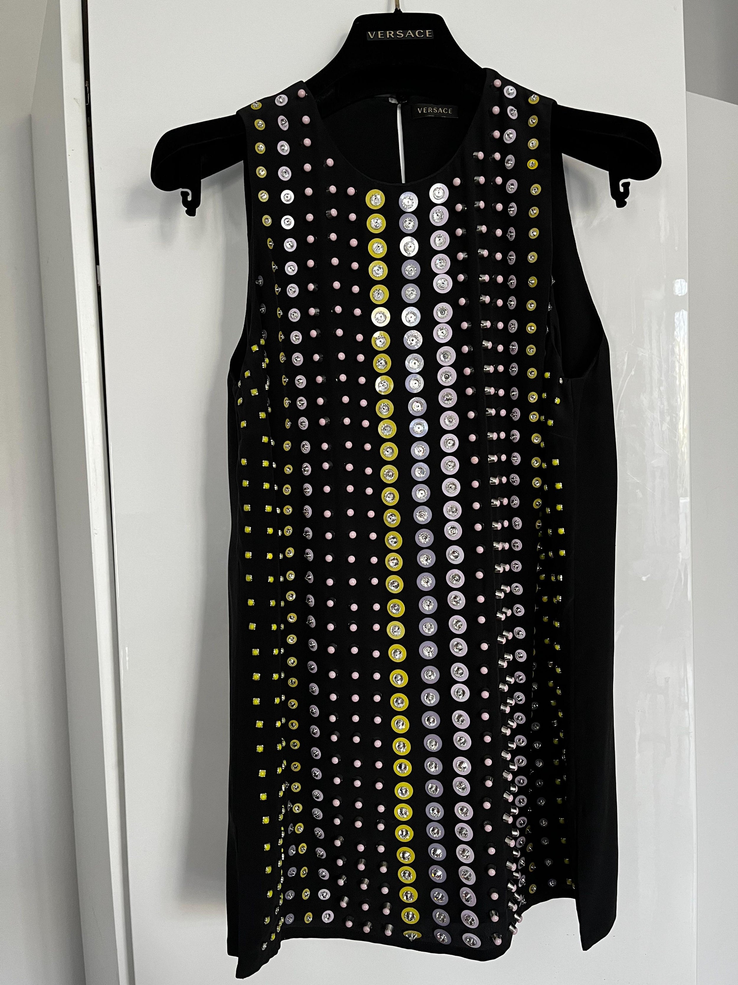 Black Crystal & Bead Embellished Tunic
