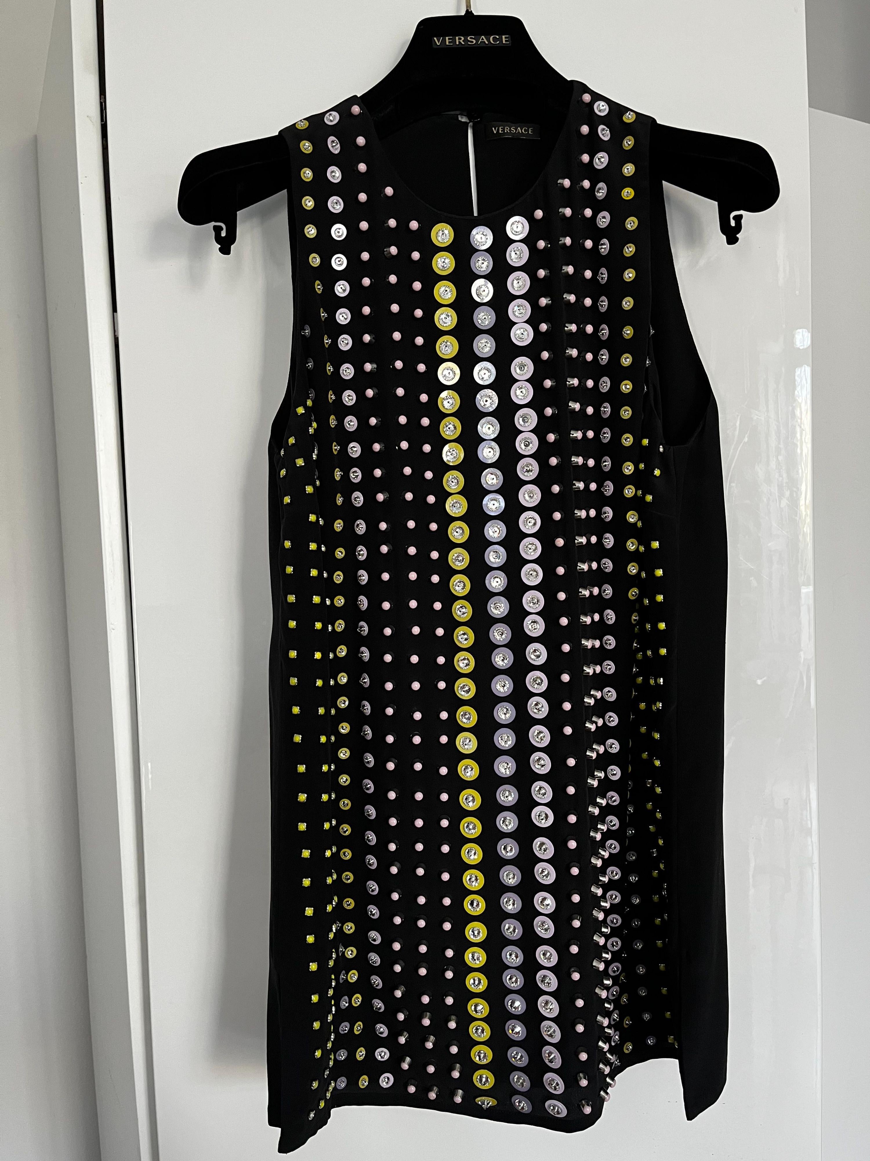 Black Crystal & Bead Embellished Tunic