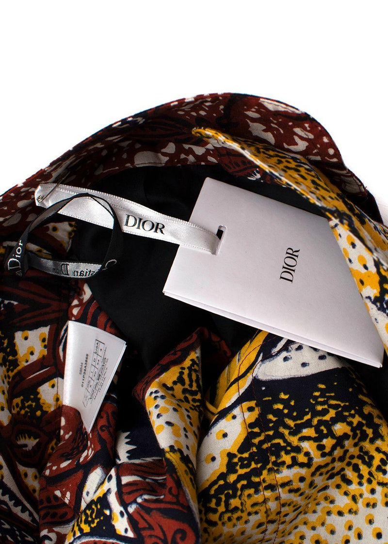 Dior Burgundy and Yellow Aztec Pocket Shorts