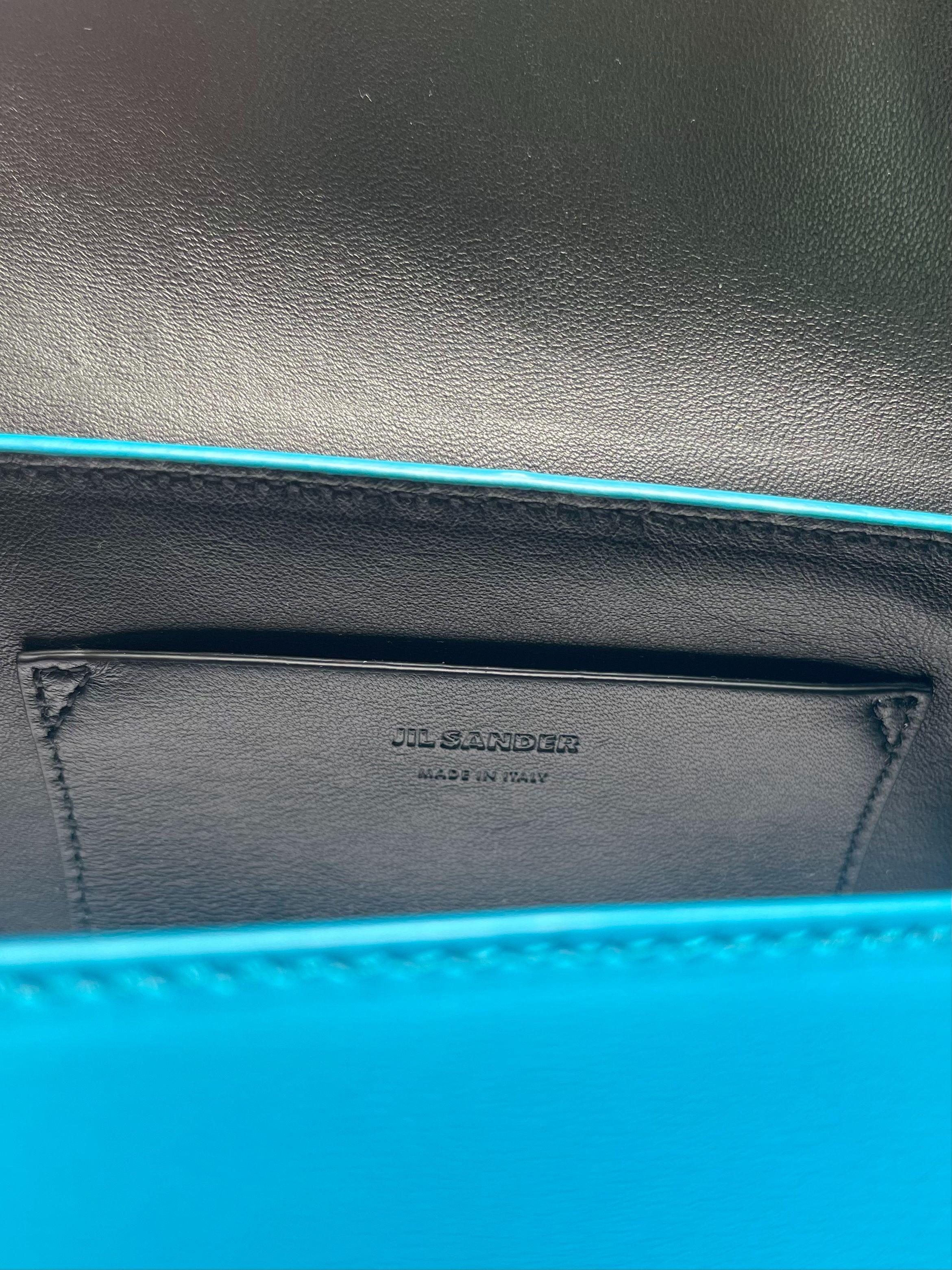 Turquoise Leather Cannolo bag