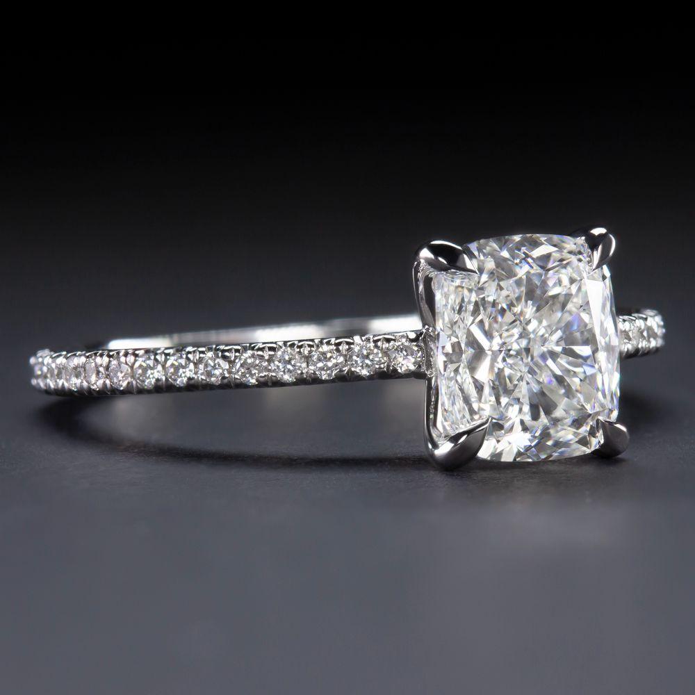 Verde 2ct IGI Lab-grown Cushion Cut Diamond Ring