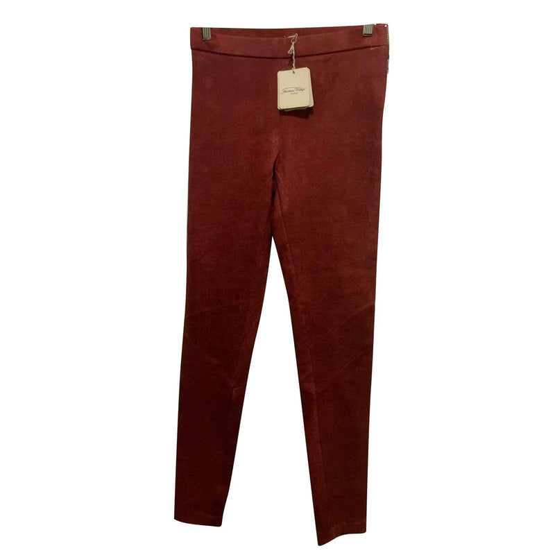 American Vintage Red Stretch Suede Leggings