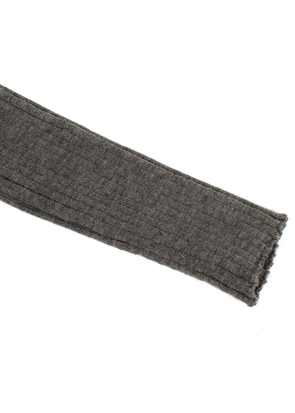 Bottega Veneta Grey Ribbed Knit Turtleneck Top