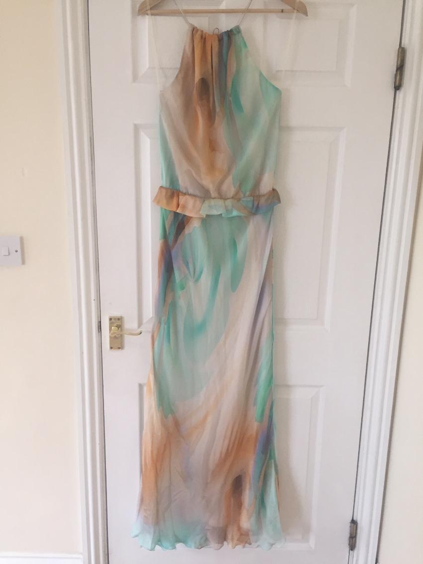 Patrizia Pepe silk tie dye halterneck dress