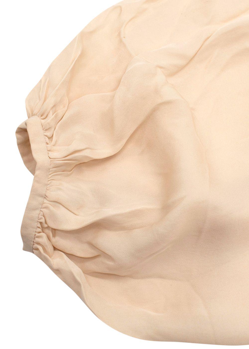 Lanvin Nude Drawstring Silk Blouse