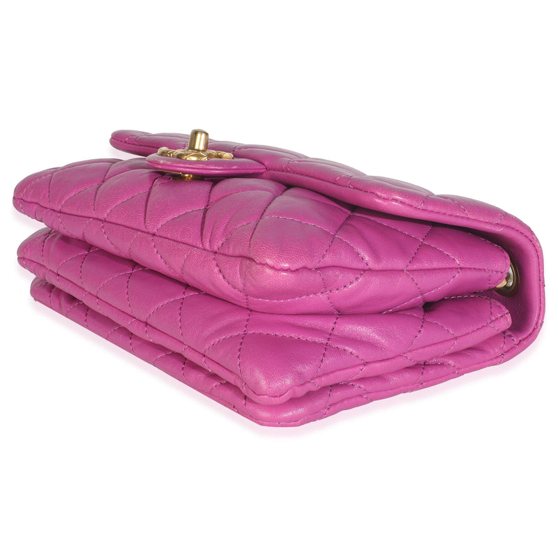 Chanel Shiny Aged Quilted Calfskin Small Pillow Crush Flap Bag