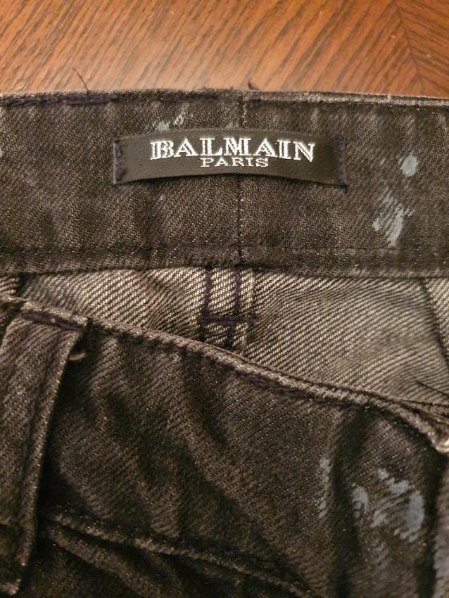 Balmain Grey Low Rise Distressed Jeans
