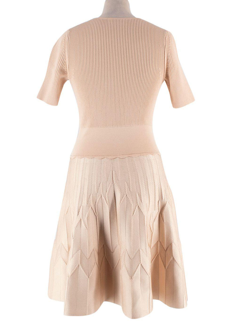 Sandro Neutral Beige Texturiertes Jacquard-kleid Dress