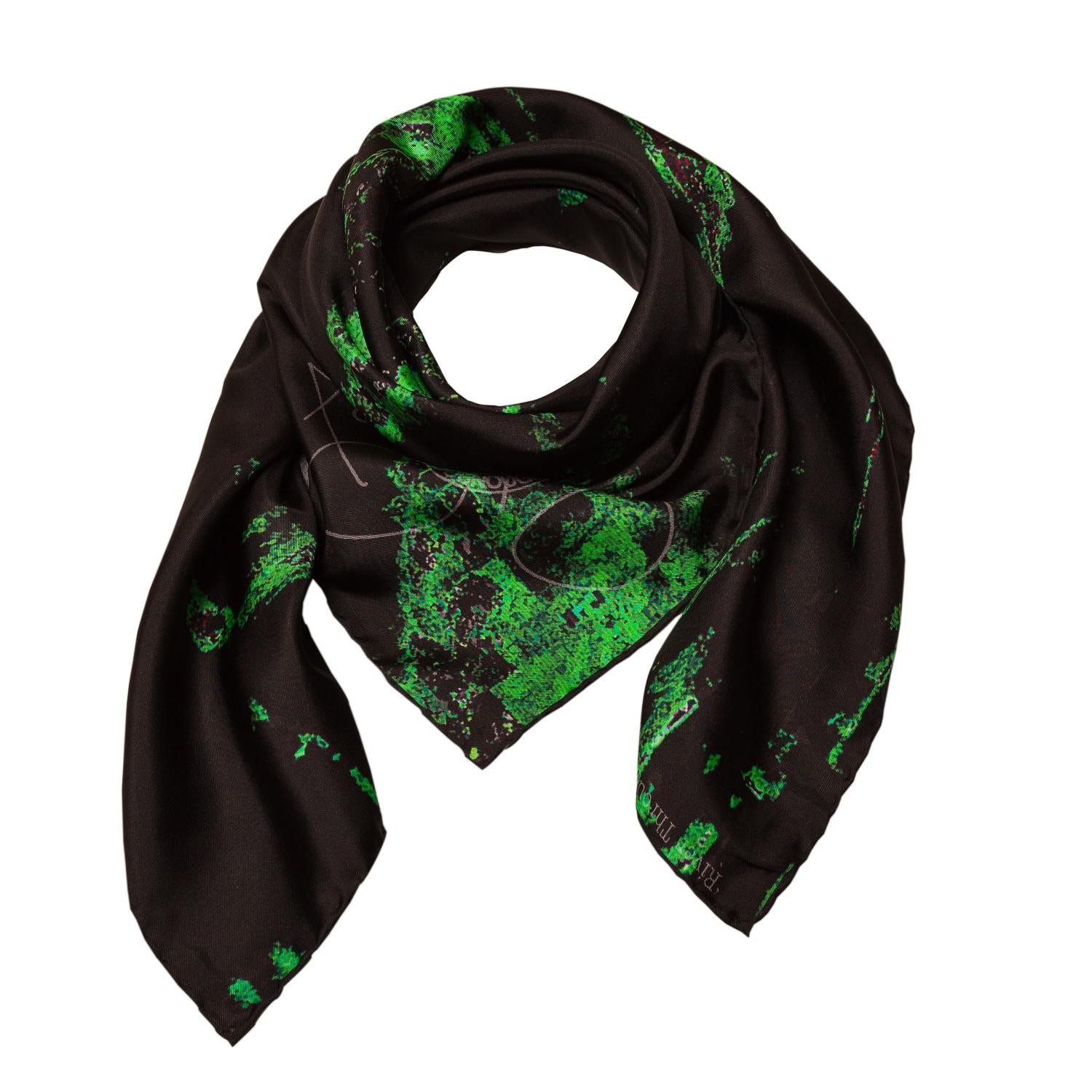 Rosemary Goodenough River Through a Curtain VI Silk Scarf