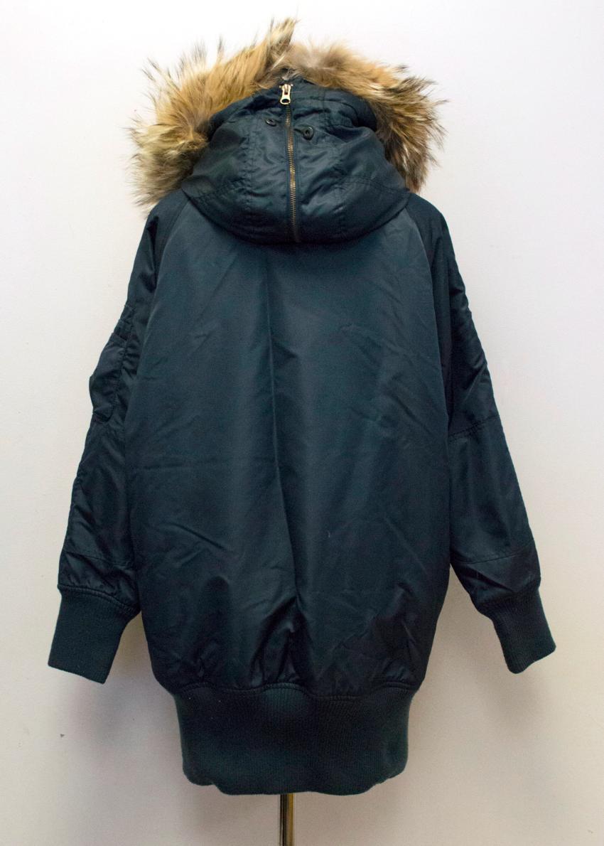 I. Spiewak & Sons Padded Navy Jacket with Coyote Fur Trim